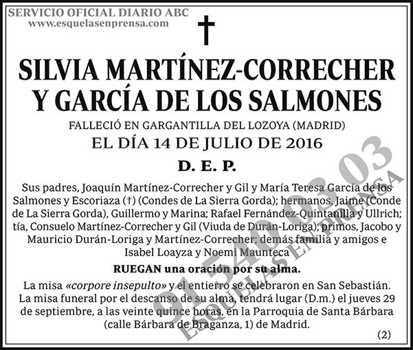 Silvia Martínez-Correcher y García de los Salmones